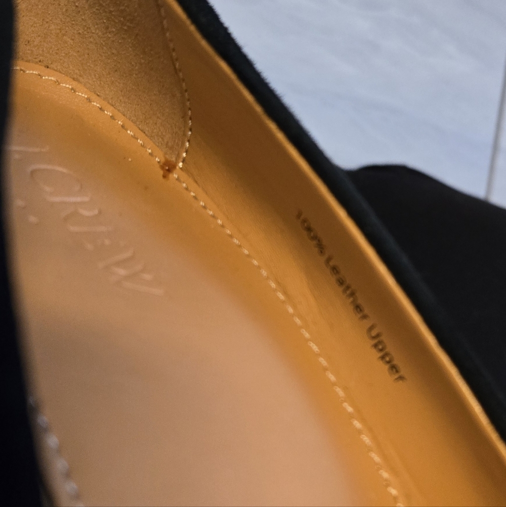 J. Crew Solid Black Suede Leather Sylvia Wedge Heel Size 6 - Picture 7 of 7